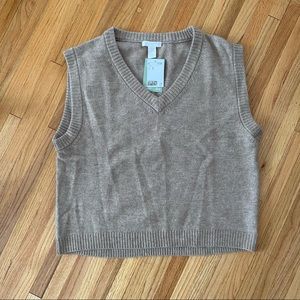 H&M Tan Oversized Sweater Vest